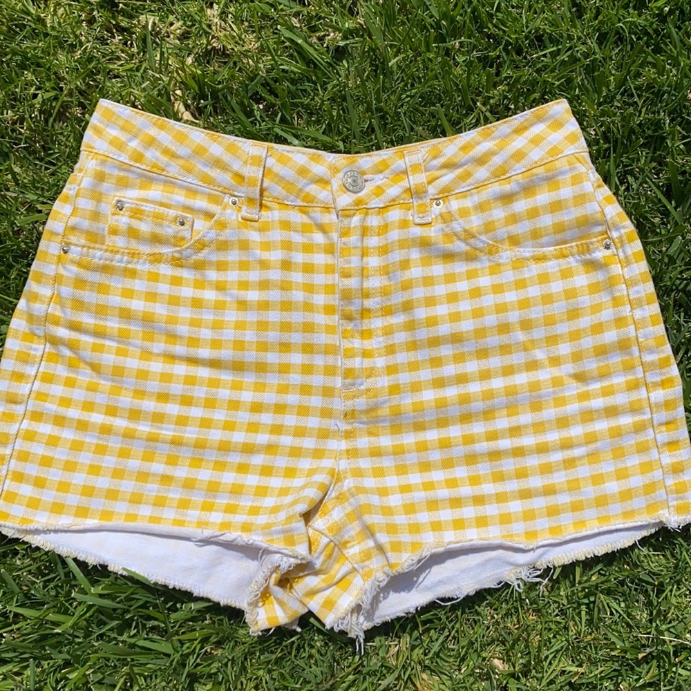 Yellow Gingham Shorts